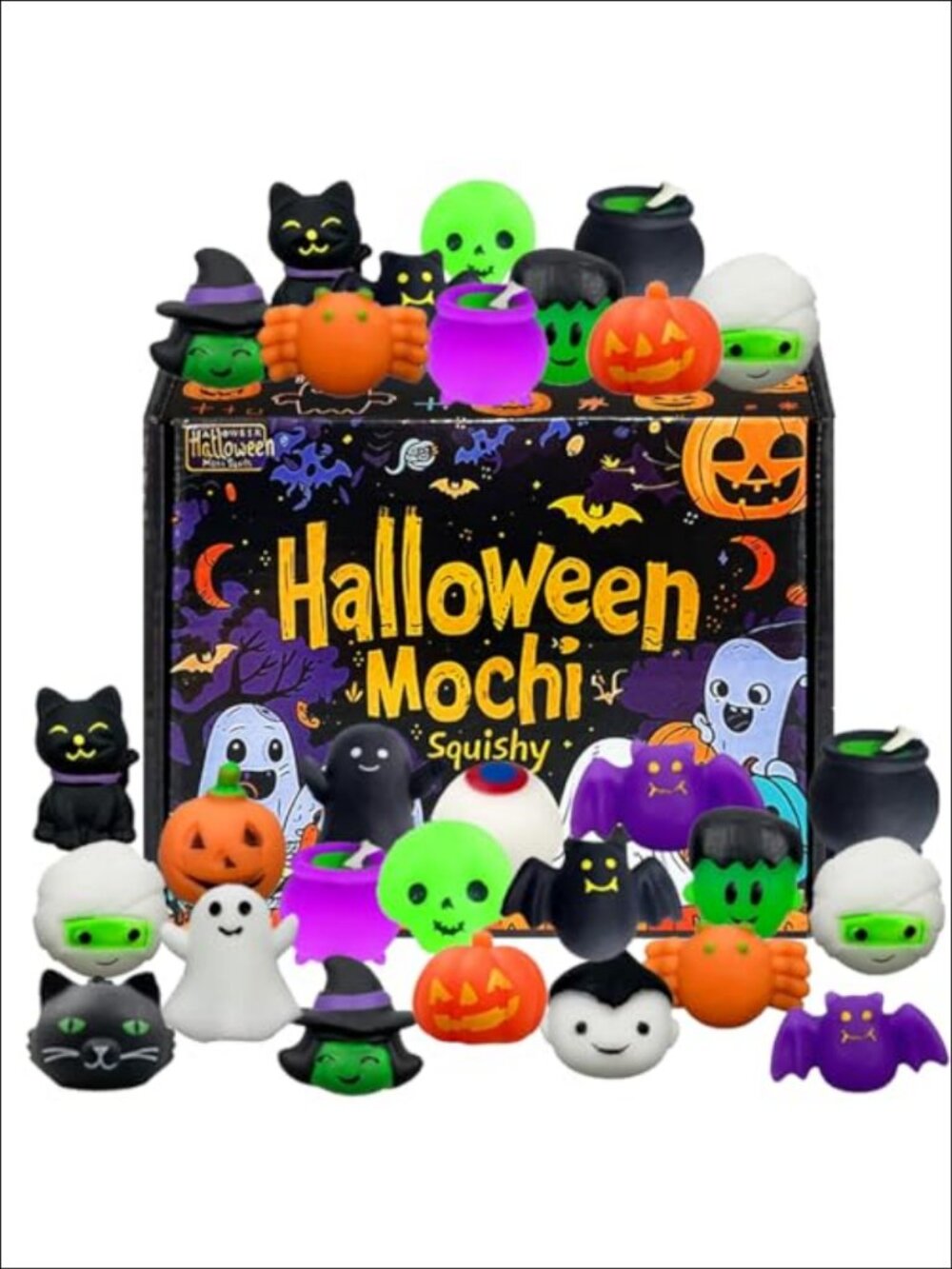 24 Pcs Halloween Mochi Squishy Toys Stress Relief Party Favors Gift Box